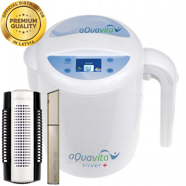Ūdens jonizators aQuavita Silver+ + Iventus 210 + Pārnēsājams ūdeņraža ģenerators - H3O Magic Stick